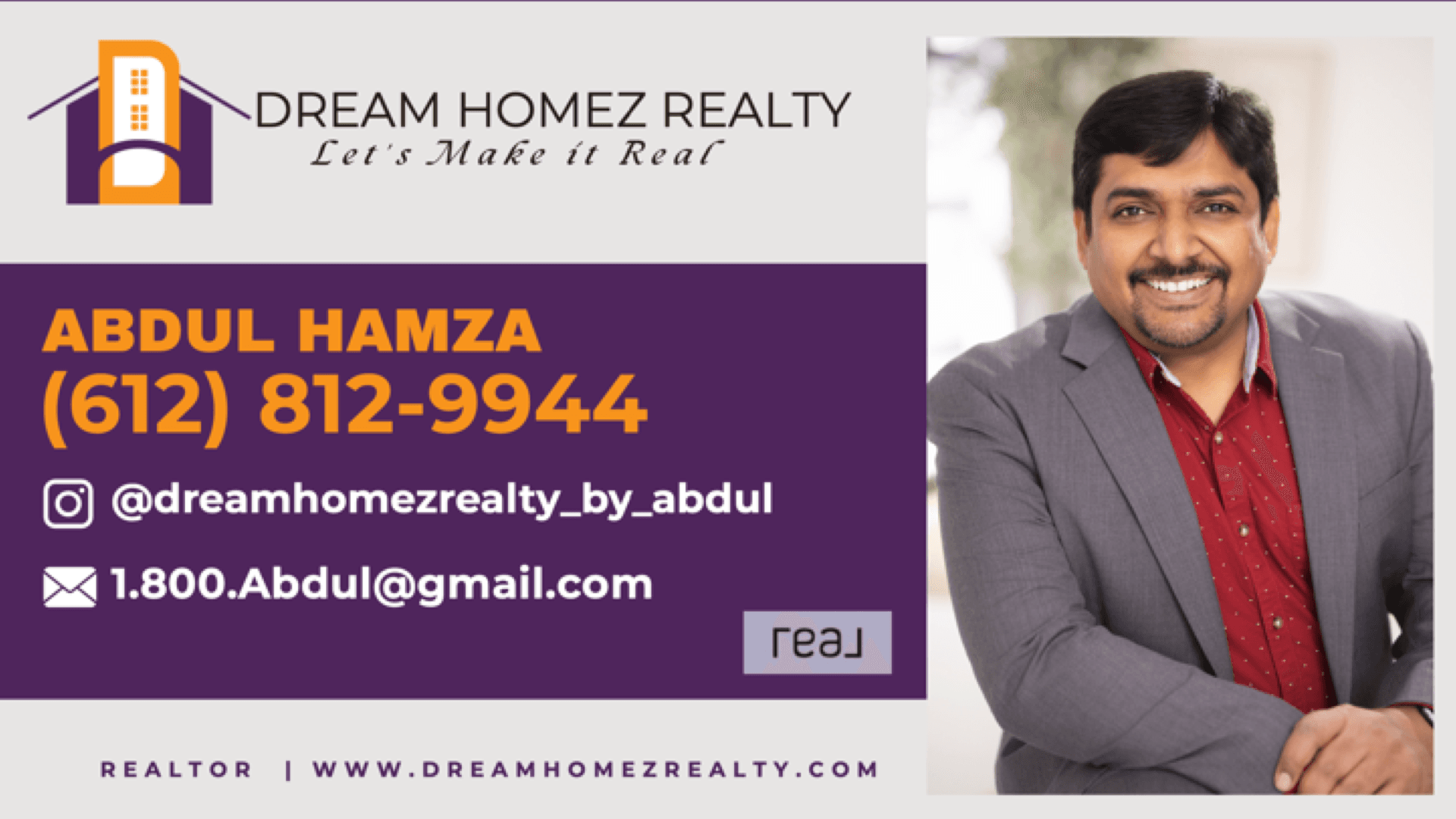 Dream Homez Realty — Abdul Hamza advertisement